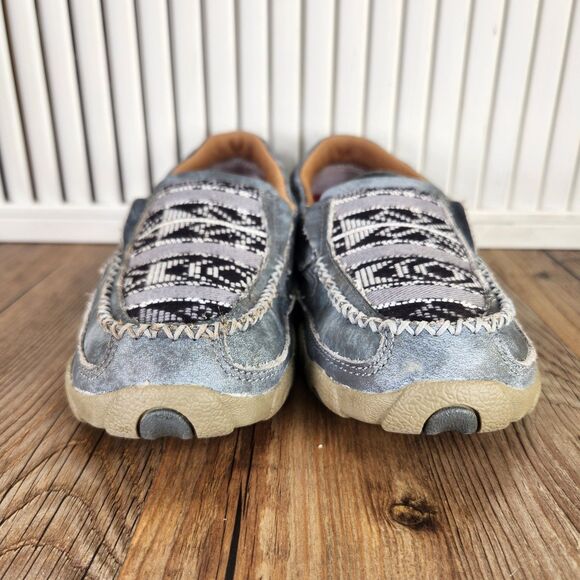 Twisted X Slip-On Driving Moc Womens 6.5 M Gray Distressed Leather Shoes WDMS012 - Picture 2 of 9